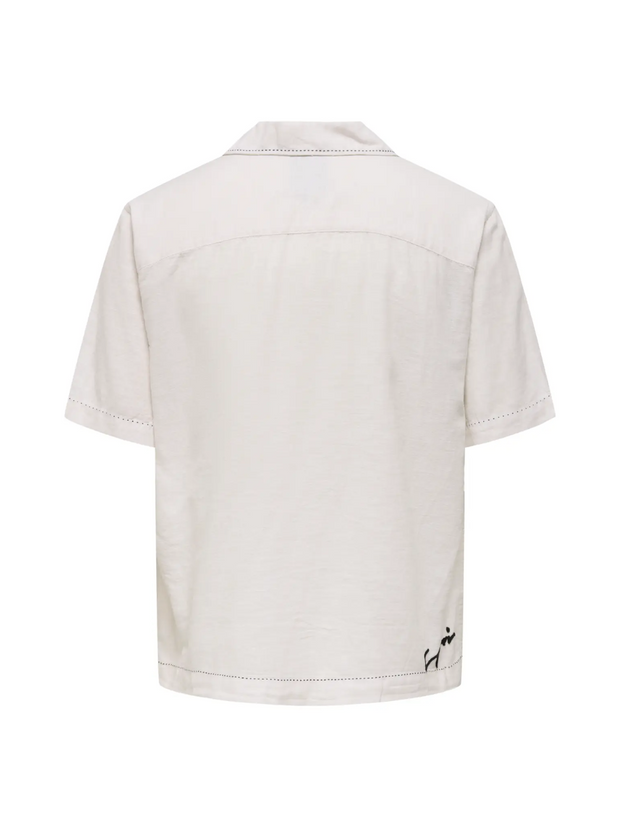ONLY Aiden Unisex Embroidered Linen Shirt