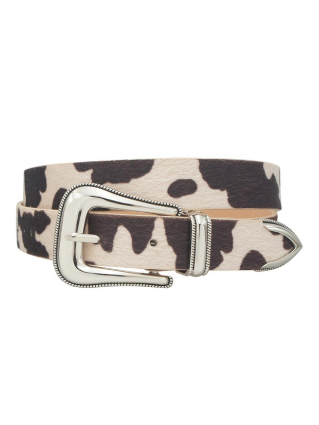 27 Faux Fur Cow Print Western Belt