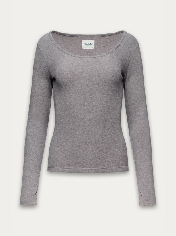 KUWALLA Bridget Peachy Scoop Long Sleeve Top
