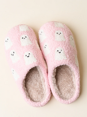 THE DARLING EFFECT Fuzzy Ghost Slippers