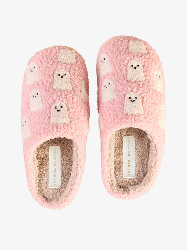 THE DARLING EFFECT Fuzzy Ghost Slippers