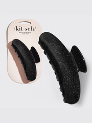 KITSCH Black Glitter Claw Clip