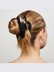 KITSCH Black Glitter Claw Clip