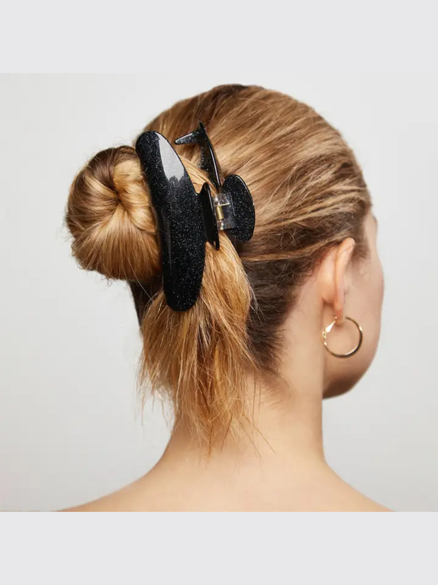 KITSCH Black Glitter Claw Clip
