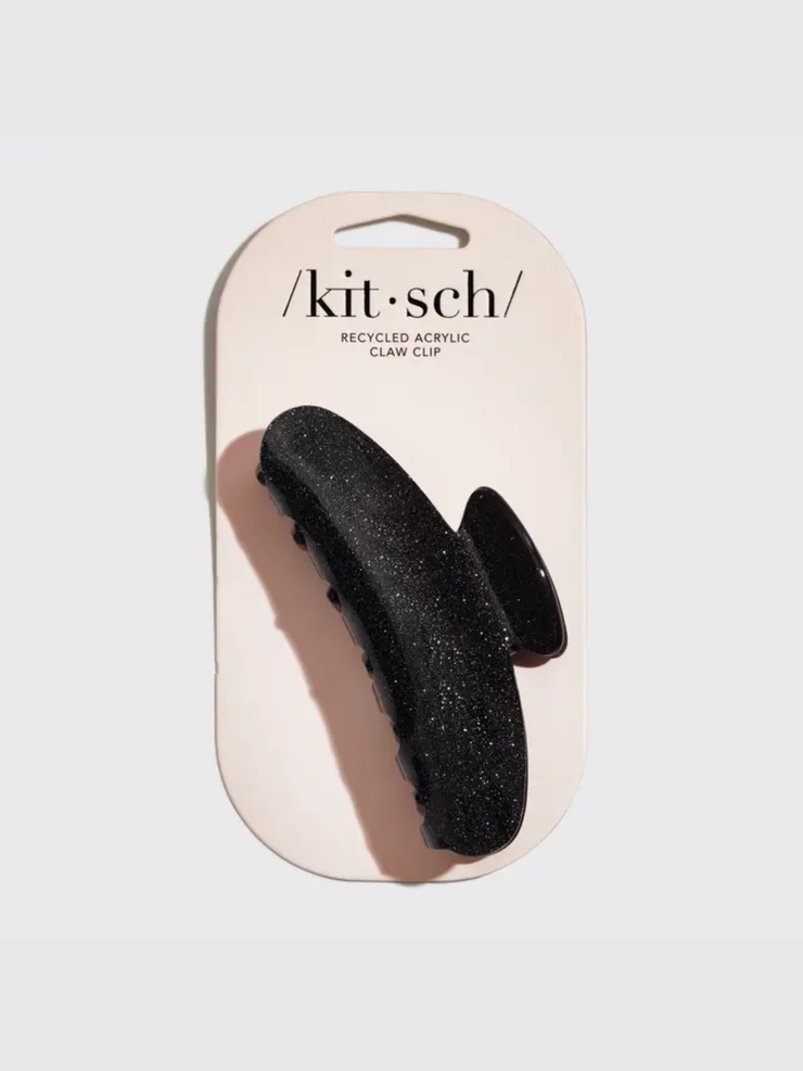 KITSCH Black Glitter Claw Clip