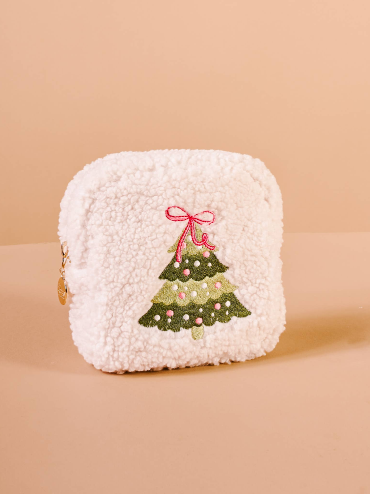 THE DARLING EFFECT Christmas Tree Teddy Square Pouch