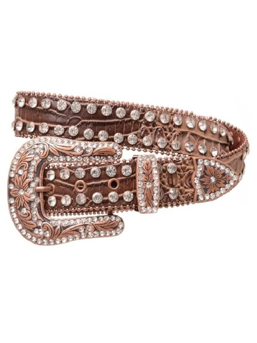 27 Rhinestone Studded Faux Leather Western Belt – 27 Boutique display picture 2