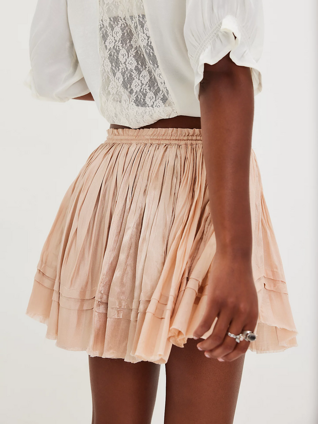 FREE PEOPLE One Third Charm Shine Mini Skirt