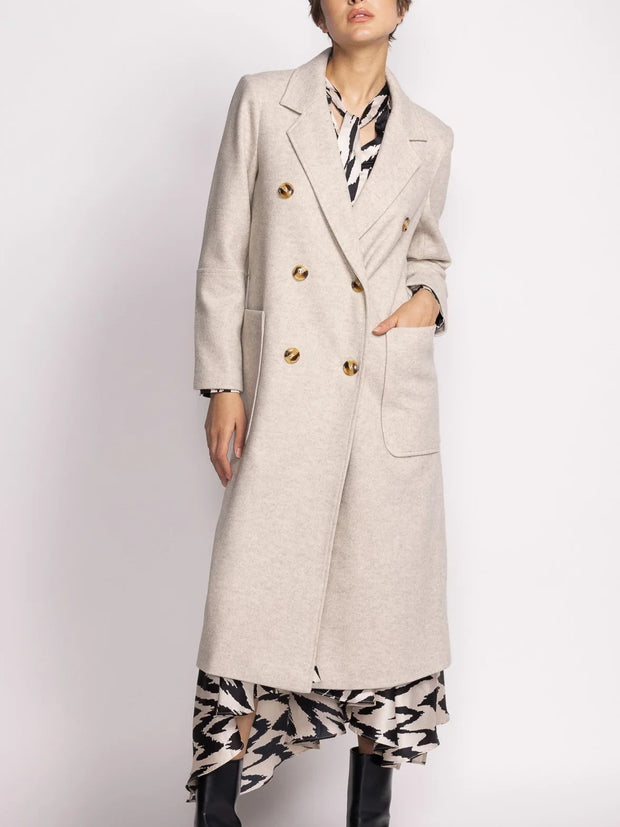 PINK MARTINI Lara Double Breasted Long Coat