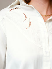 27 Western Embroidered Yoke Button Up Blouse