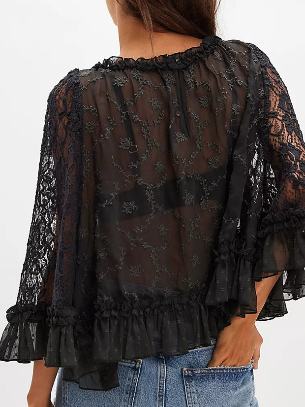 FREE PEOPLE Carly Cape Top