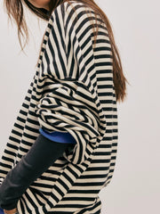 FREE PEOPLE Classic Striped Oversized Crewneck