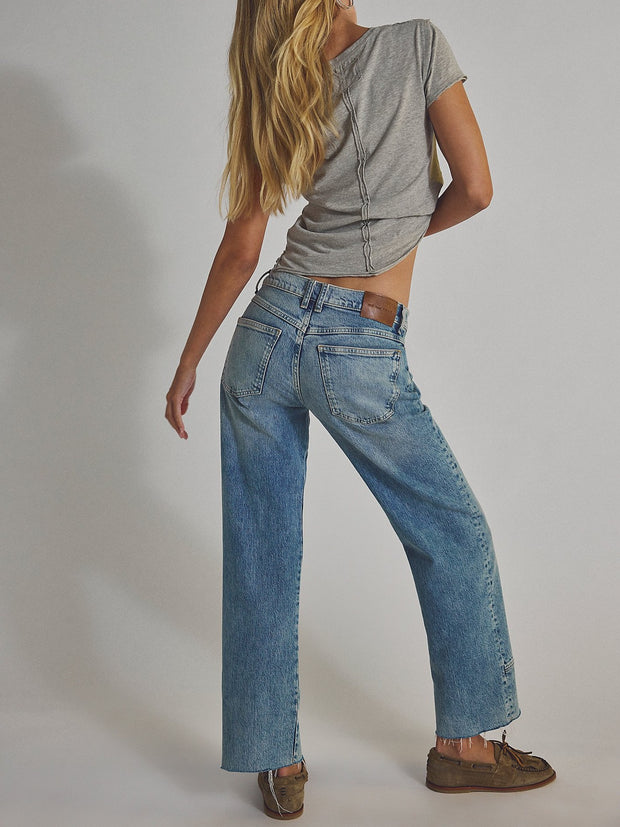 FREE PEOPLE Risk Taker Mid-Rise Straight