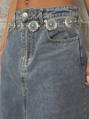 27 South Western Circle Linked Concho Chain Belt