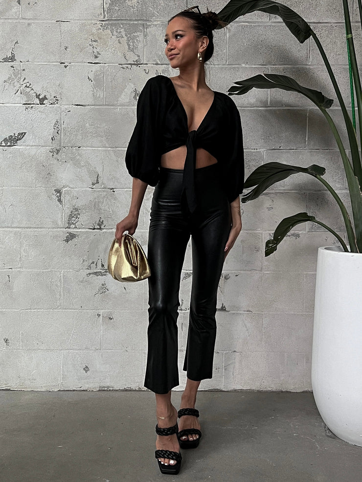 COMMANDO Faux Leather Cropped Flare