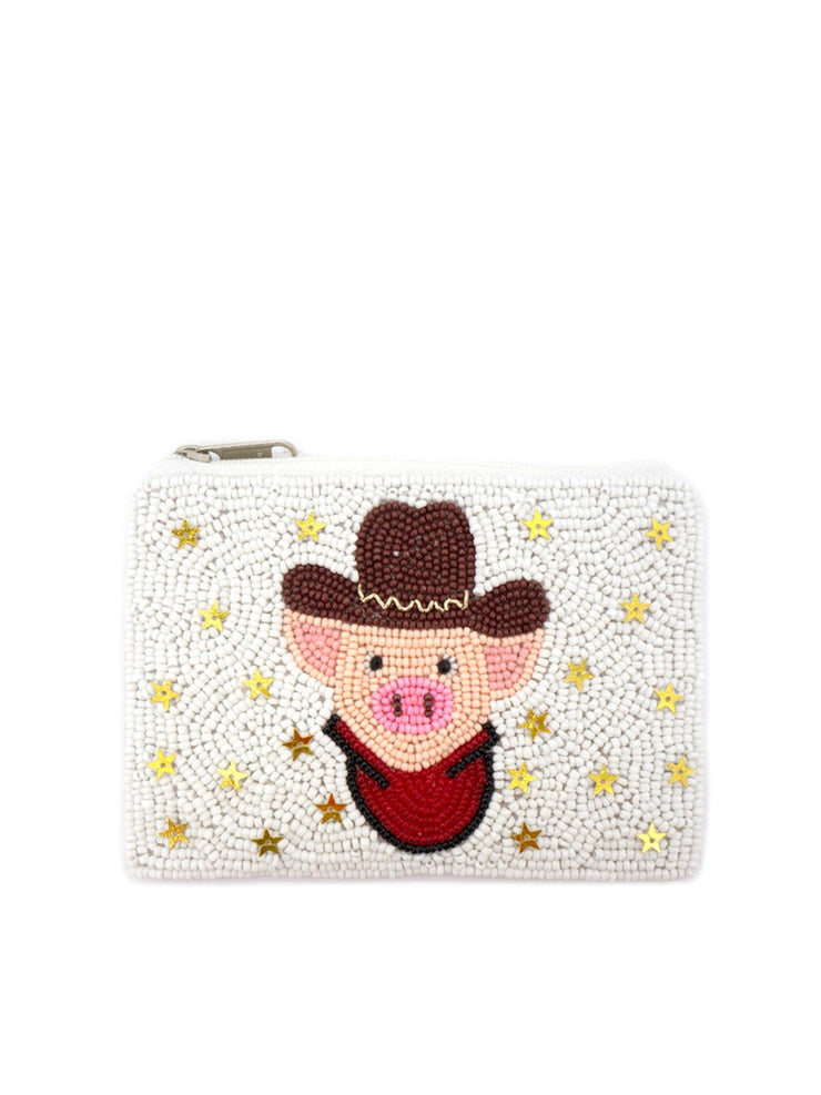 27 Beaded "Piggy Bank" Coin Purse