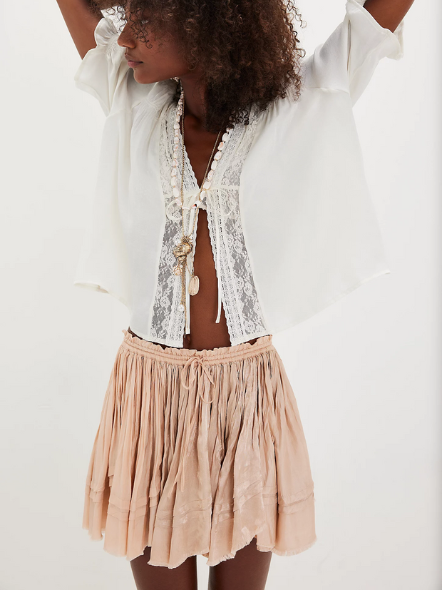 FREE PEOPLE One Third Charm Shine Mini Skirt