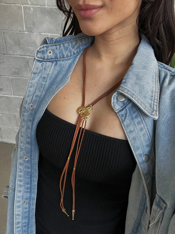 CINDER & SAGE Rodeo Day Bolo Necklace