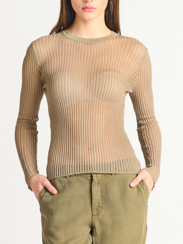 DEX Alessia Mesh Ribbed Top