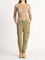 DEX Alessia Mesh Ribbed Top