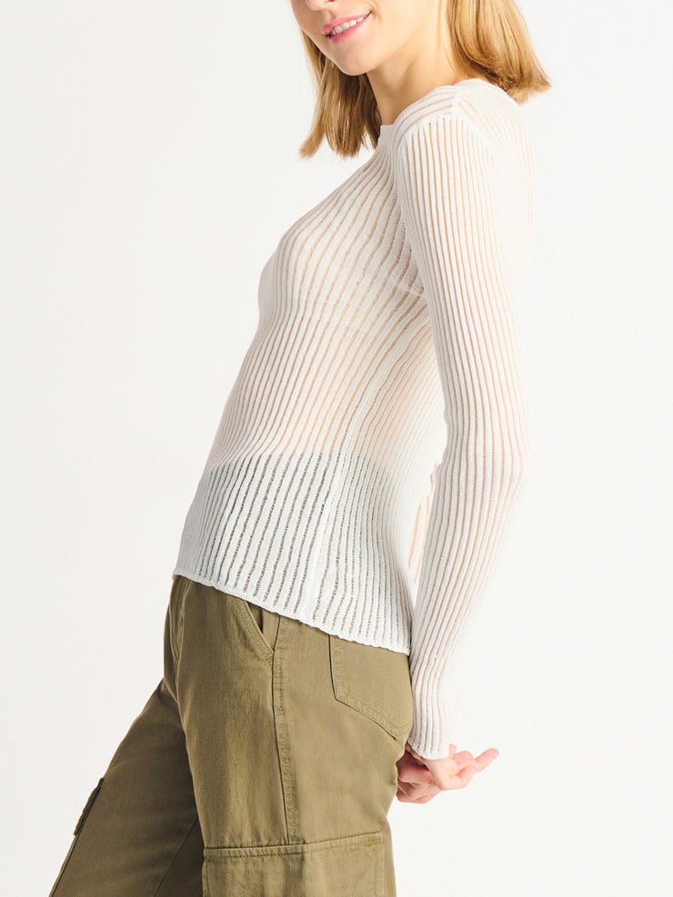 DEX Alessia Mesh Ribbed Top