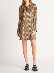 BLACK TAPE Claire Satin Shirt Dress