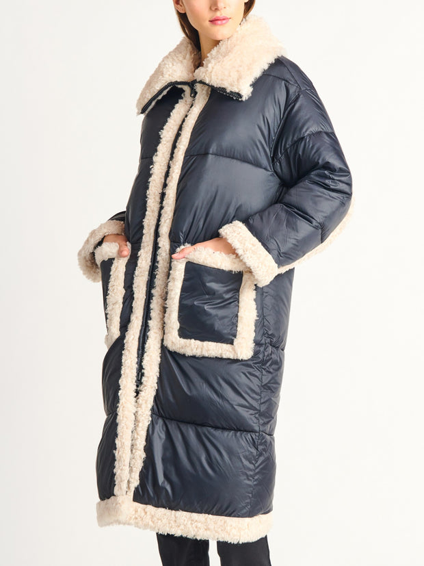 DEX Sherpa Detail Puffer Coat