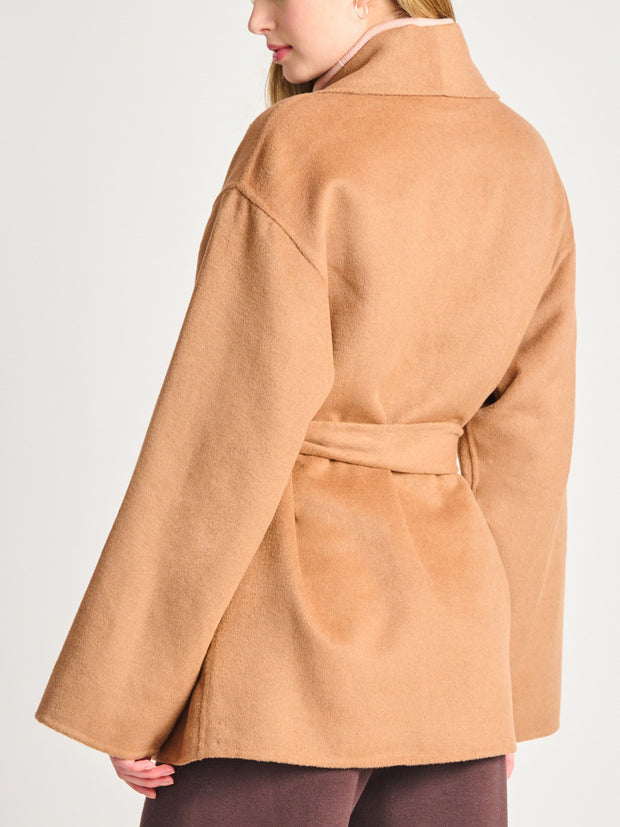 BLACK TAPE Belted Shawl Collar Coat