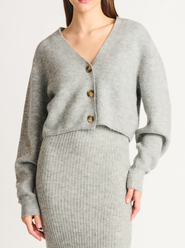 DEX Ali Button Front Cropped Cardigan