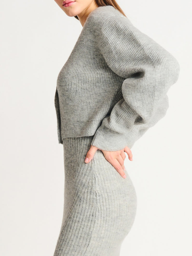 DEX Ali Button Front Cropped Cardigan