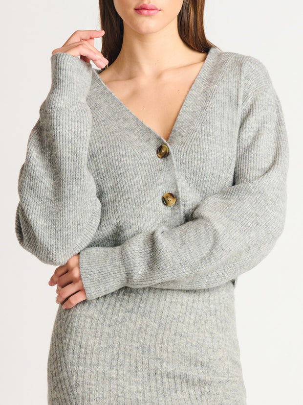 DEX Ali Button Front Cropped Cardigan