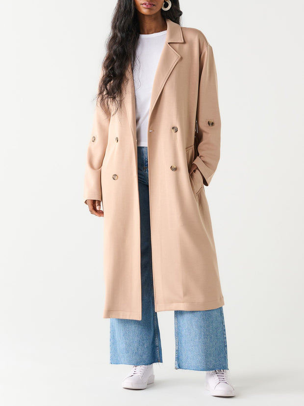 DEX Double Breasted Knit Trench Coat