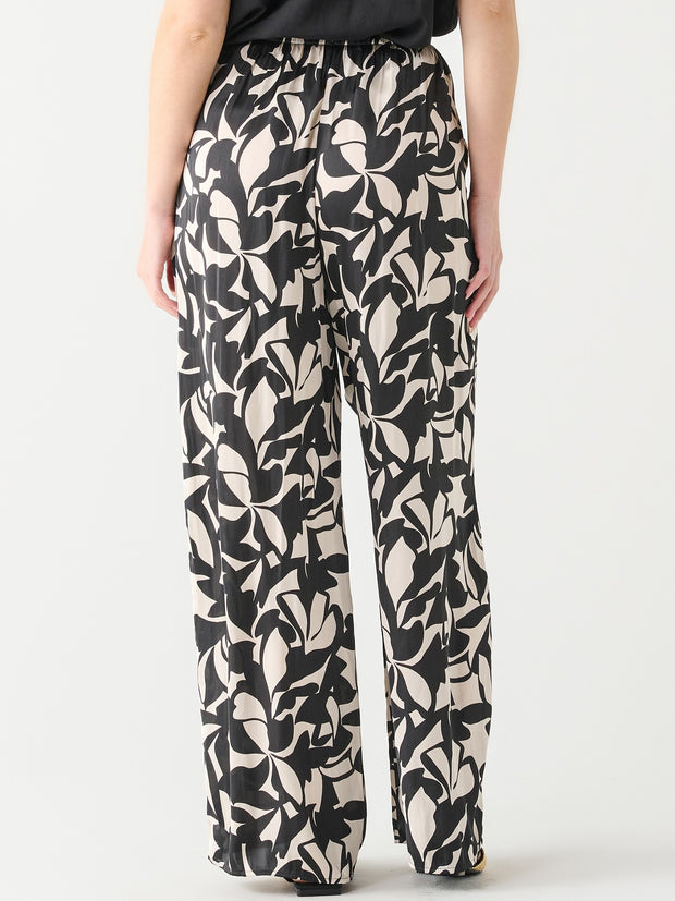 BLACK TAPE Printed Satin Button Up and Wide Leg Pant Set