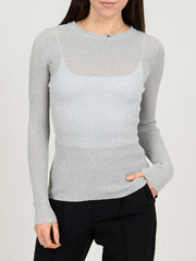 RD STYLE Glitter Knit Long Sleeve Top