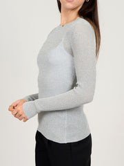 RD STYLE Glitter Knit Long Sleeve Top