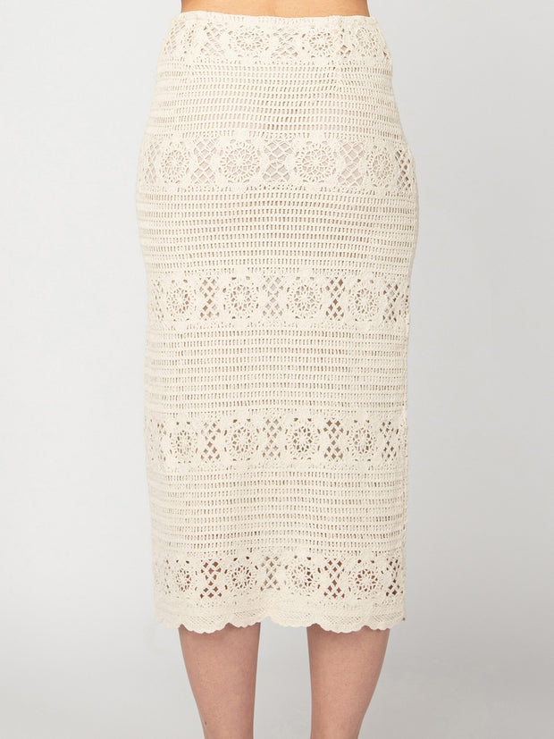 DEX Crochet Long Sleeve Top and Midi Skirt Set