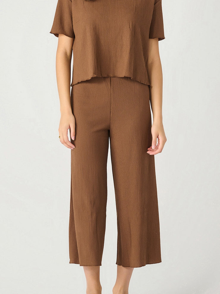 DEX Textured Top and Culotte Pant Set