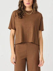 DEX Textured Top and Culotte Pant Set