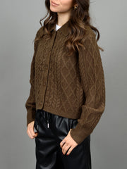 RD STYLE Colette Button Front Collared Cardigan