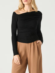 BLACK TAPE Long Sleeve Draped Top