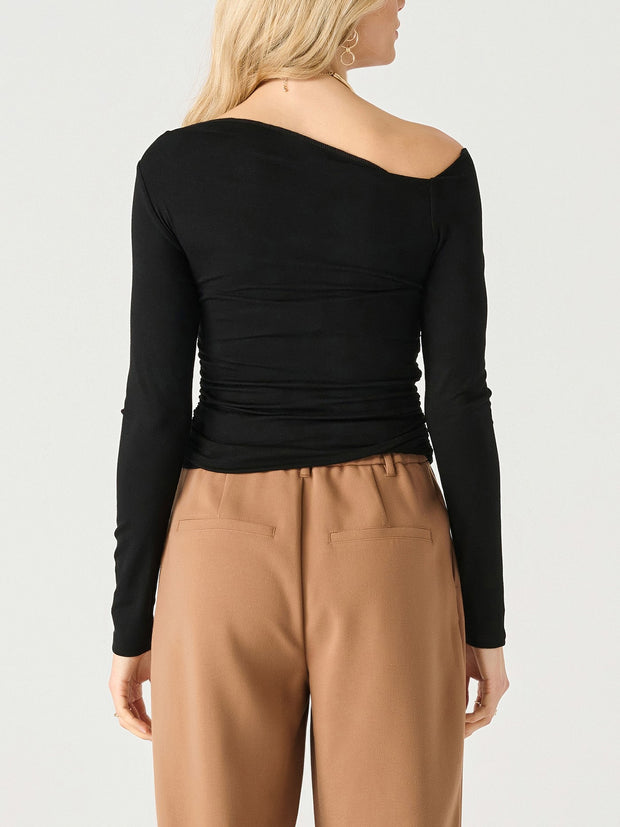 BLACK TAPE Long Sleeve Draped Top