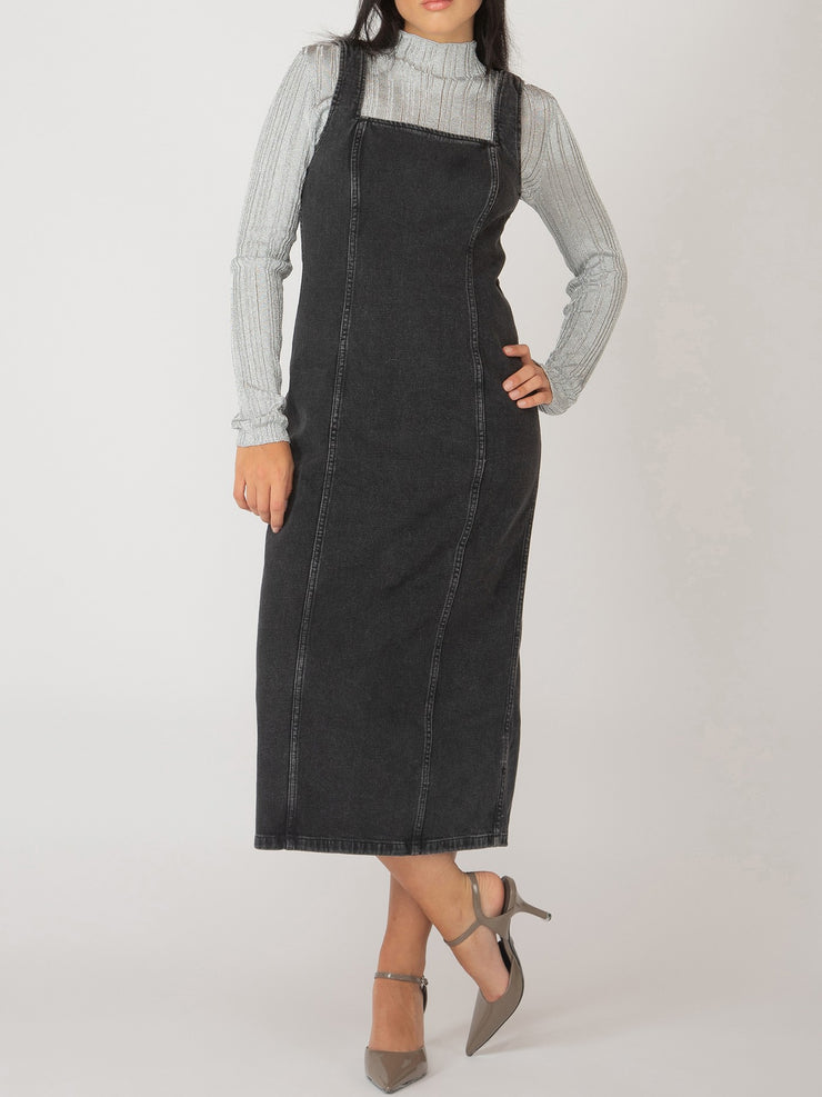 DEX Panelled Denim Midi Dress