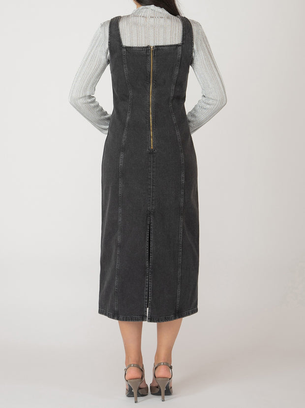 DEX Panelled Denim Midi Dress