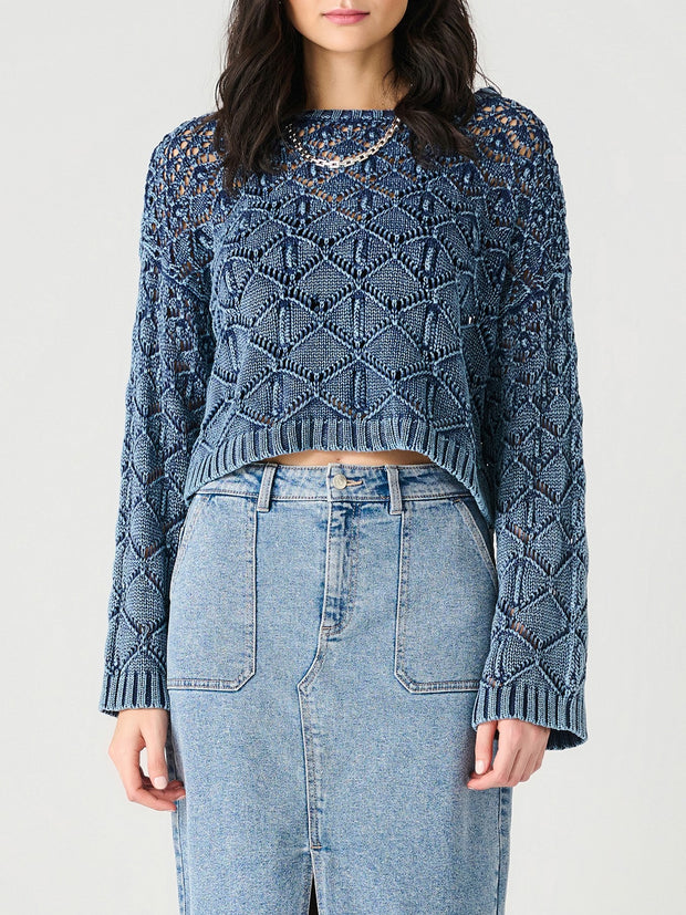 DEX Long Sleeve Crochet Sweater