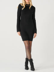 BLACK TAPE Mockneck Mini Sweater Dress