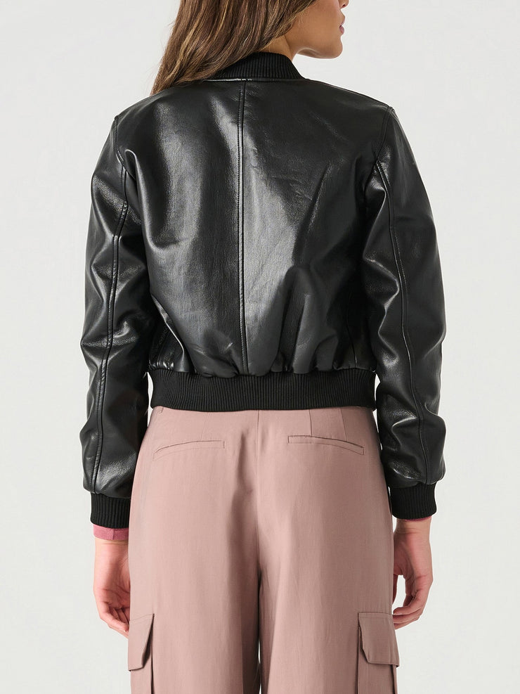 DEX Faux Leather Bomber Jacket