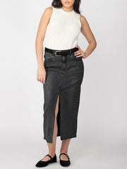 DEX Belted Denim Maxi Skirt