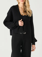 BLACK TAPE Textured Knit Open Cardigan