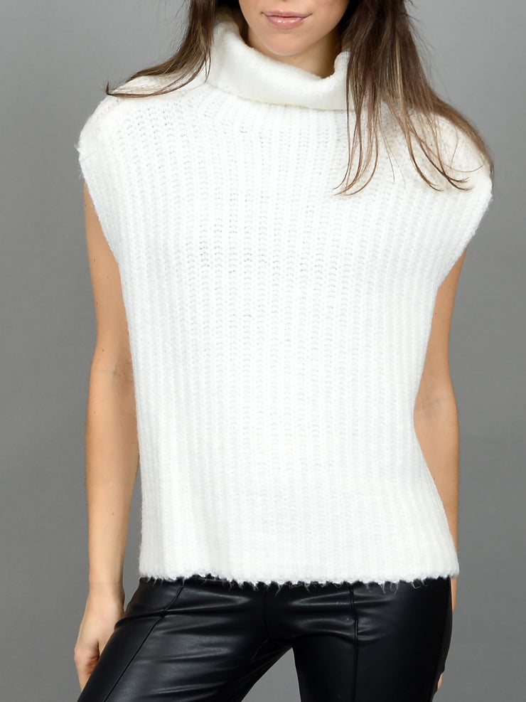 RD STYLE Knit Turtleneck Sleeveless Top