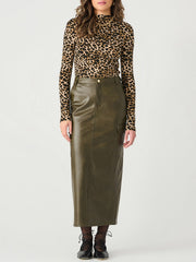 DEX Leopard Mockneck Long Sleeve Top